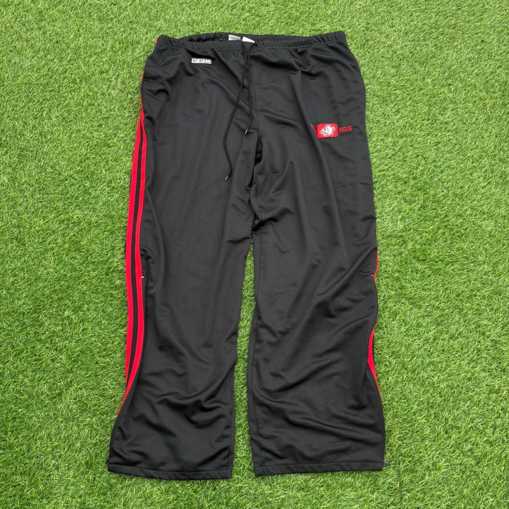 CCM Buffalo Sabres Mesh Track Pants Mens XXL Black NHL Team Issue Sabres